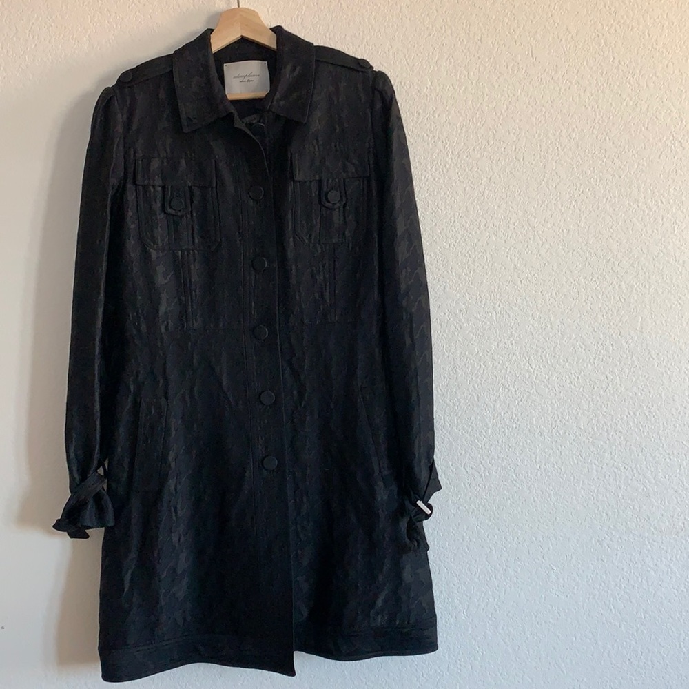 Adam Lippes | patterned black on black car coat
